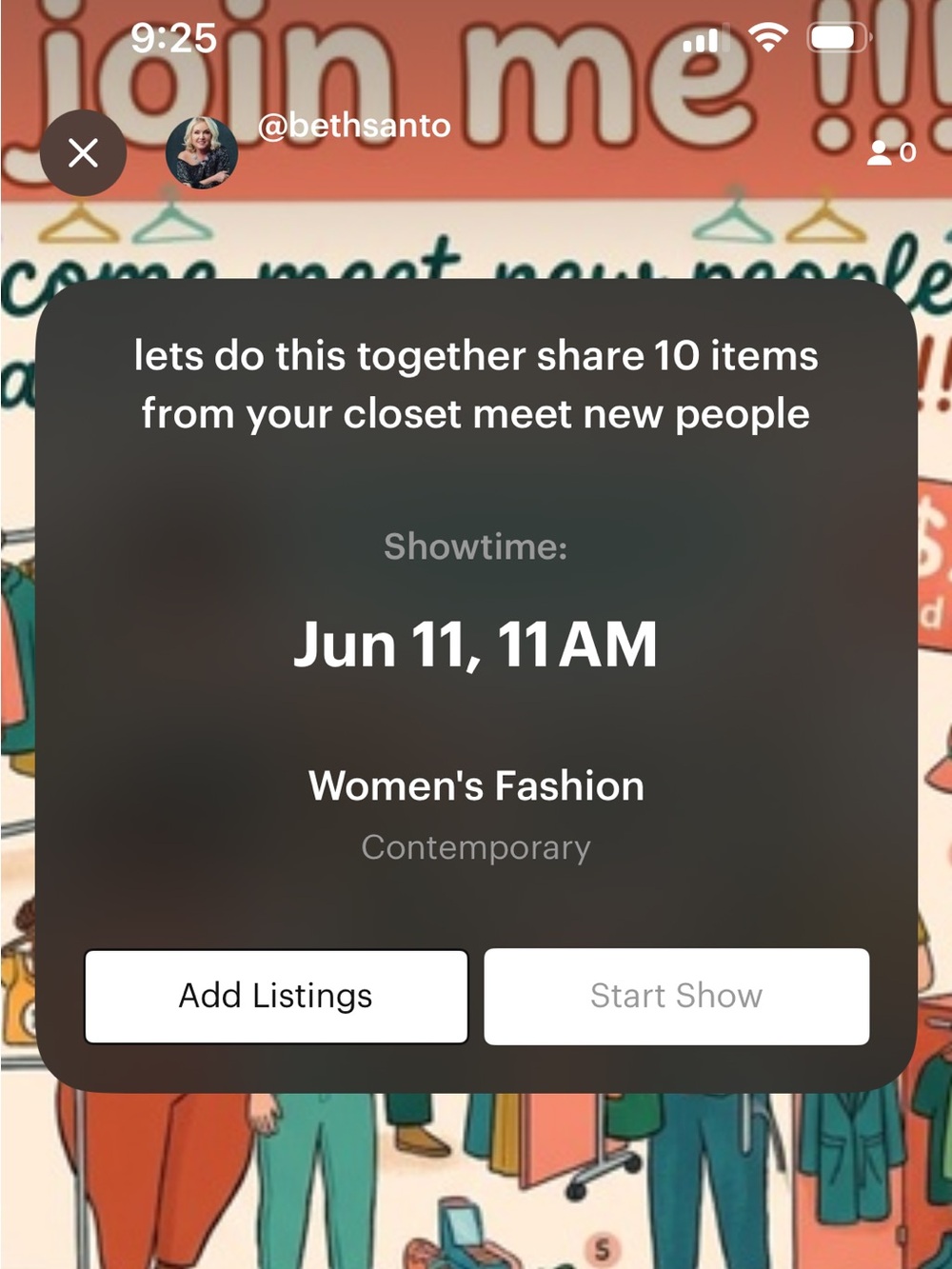 Come out and share live 10 items 30 min we are set come hang 6/11 11 am eastern